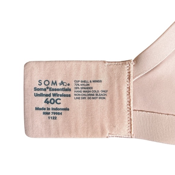 Soma Essentials Unlined Wireless Bra 40C - Picture 8 of 8